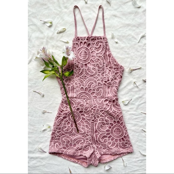 Fashion Nova Pants - 🛍 Fashion Nova Corset-Back Crochet Romper